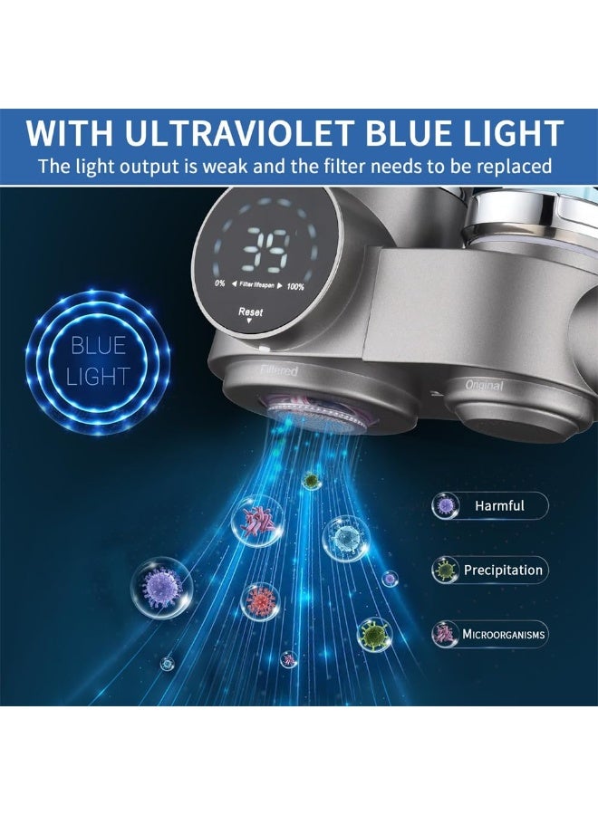 Faucet Mount Water Filter, LED Display Tap Water Purifier Reduces Lead, Chlorine, and Heavy Metals, Fits Standard Faucets, Water Filtration System (Includes 1 Filter) - Image 2